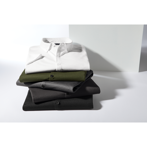 MERCER+METTLE™ Stretch Pique Full-Button Men's Short Sleeve Shirt