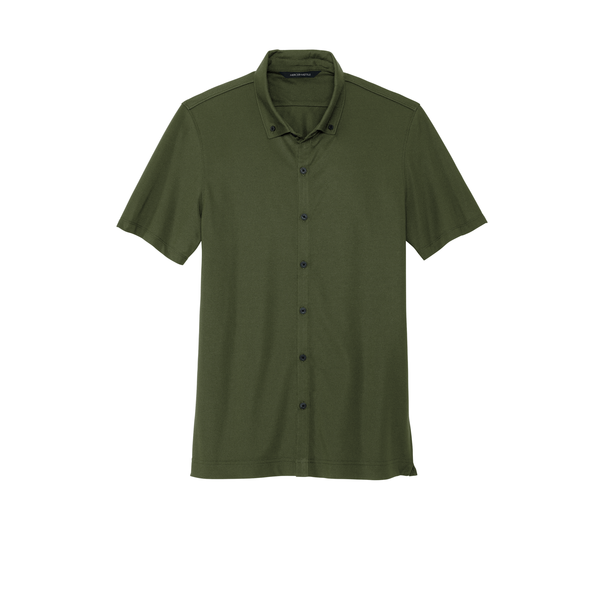 MERCER+METTLE™ Stretch Pique Full-Button Men's Short Sleeve Shirt