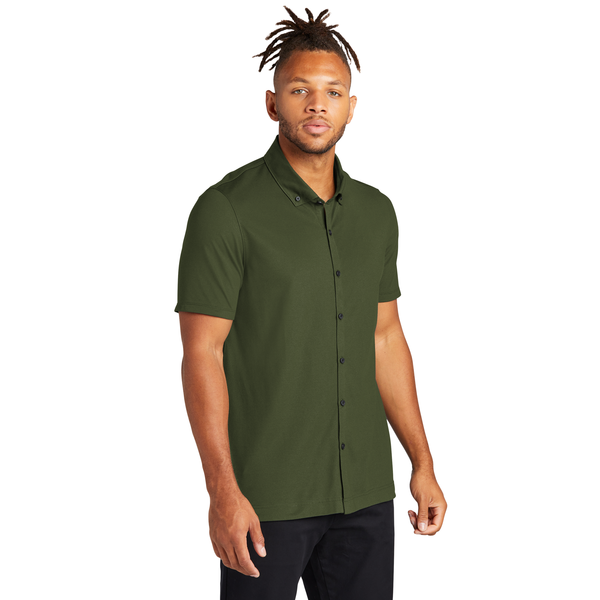 MERCER+METTLE™ Stretch Pique Full-Button Men's Short Sleeve Shirt