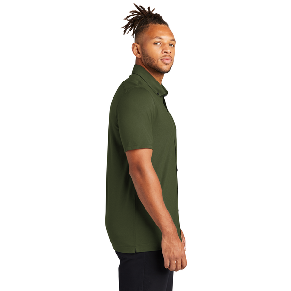 MERCER+METTLE™ Stretch Pique Full-Button Men's Short Sleeve Shirt