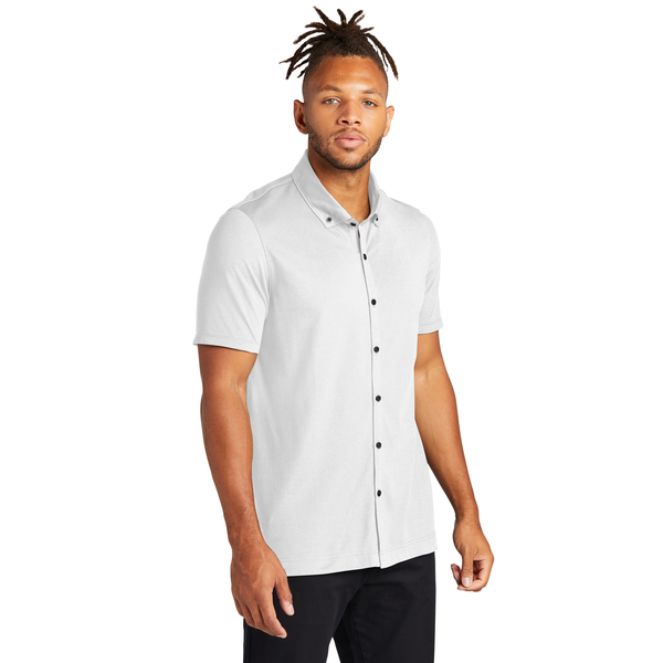 MERCER+METTLE™ Stretch Pique Full-Button Men's Short Sleeve Shirt