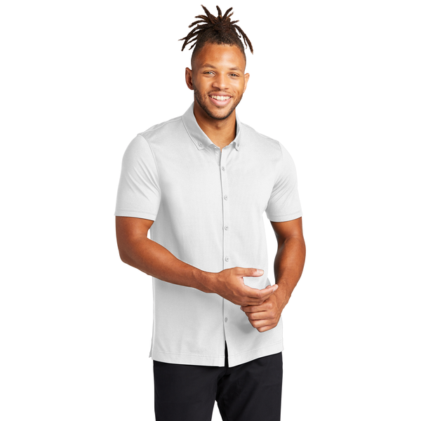 MERCER+METTLE™ Stretch Pique Full-Button Men's Short Sleeve Shirt