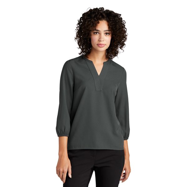 MERCER+METTLE™ Stretch Crepe 3/4 Sleeve Ladies' Blouse