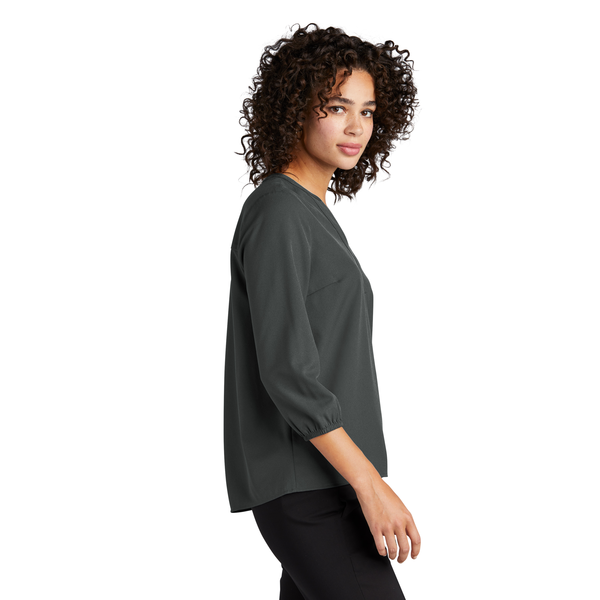 MERCER+METTLE™ Stretch Crepe 3/4 Sleeve Ladies' Blouse