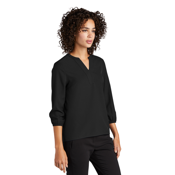 MERCER+METTLE™ Stretch Crepe 3/4 Sleeve Ladies' Blouse