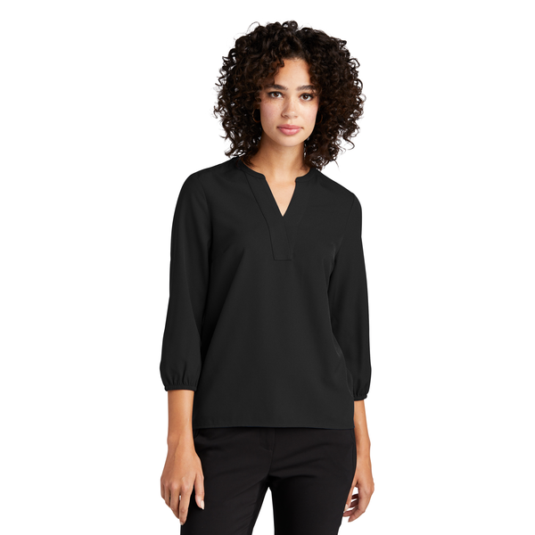 MERCER+METTLE™ Stretch Crepe 3/4 Sleeve Ladies' Blouse