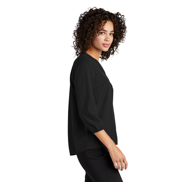 MERCER+METTLE™ Stretch Crepe 3/4 Sleeve Ladies' Blouse