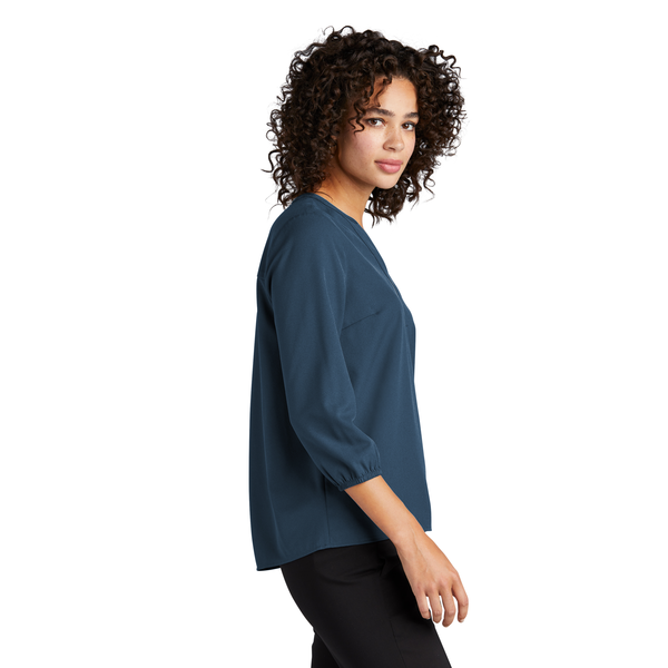MERCER+METTLE™ Stretch Crepe 3/4 Sleeve Ladies' Blouse