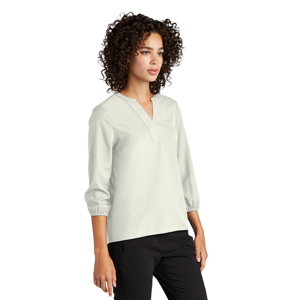 MERCER+METTLE™ Stretch Crepe 3/4 Sleeve Ladies' Blouse