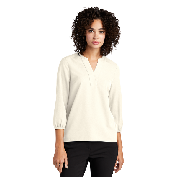MERCER+METTLE™ Stretch Crepe 3/4 Sleeve Ladies' Blouse
