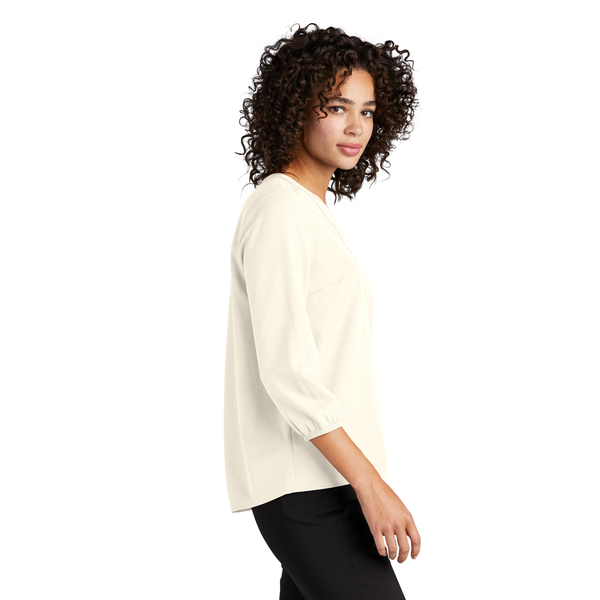 MERCER+METTLE™ Stretch Crepe 3/4 Sleeve Ladies' Blouse