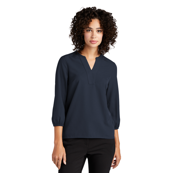 MERCER+METTLE™ Stretch Crepe 3/4 Sleeve Ladies' Blouse