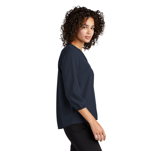 MERCER+METTLE™ Stretch Crepe 3/4 Sleeve Ladies' Blouse