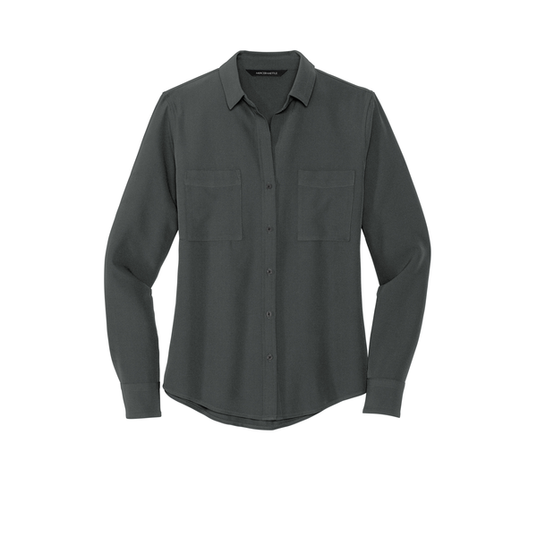 MERCER+METTLE™ Stretch Crepe Long Sleeve Ladies' Camp Blouse