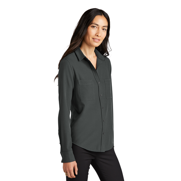 MERCER+METTLE™ Stretch Crepe Long Sleeve Ladies' Camp Blouse
