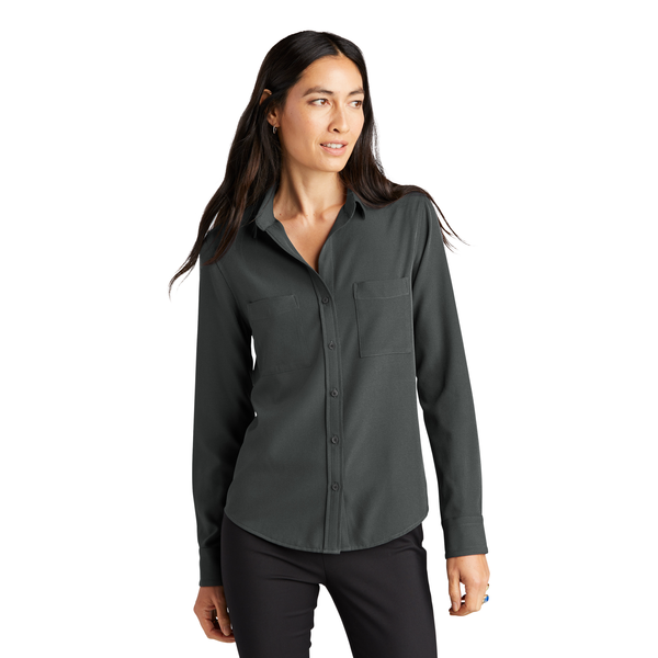 MERCER+METTLE™ Stretch Crepe Long Sleeve Ladies' Camp Blouse