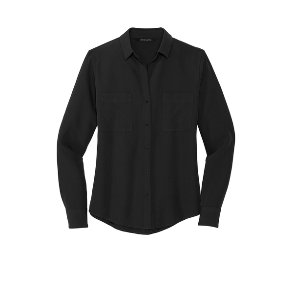 MERCER+METTLE™ Stretch Crepe Long Sleeve Ladies' Camp Blouse
