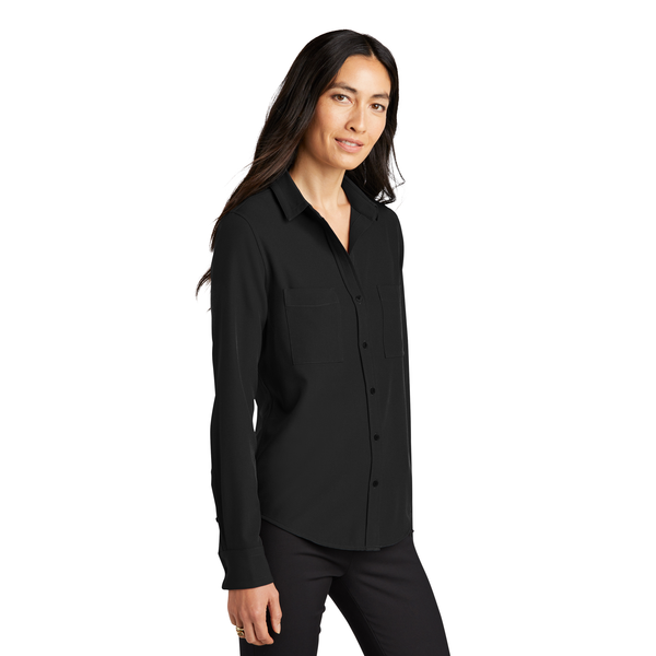 MERCER+METTLE™ Stretch Crepe Long Sleeve Ladies' Camp Blouse