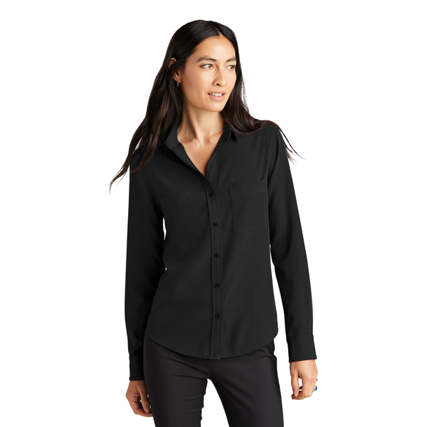 MERCER+METTLE™ Stretch Crepe Long Sleeve Ladies' Camp Blouse