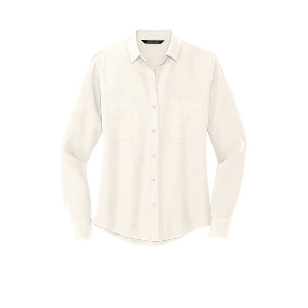 MERCER+METTLE™ Stretch Crepe Long Sleeve Ladies' Camp Blouse