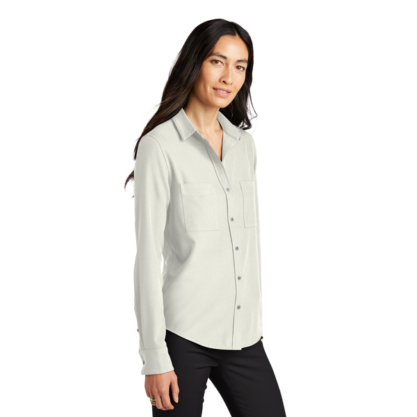 MERCER+METTLE™ Stretch Crepe Long Sleeve Ladies' Camp Blouse