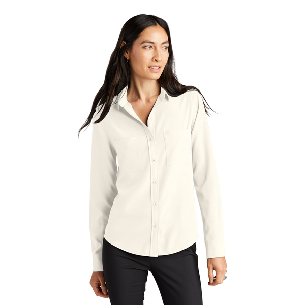 MERCER+METTLE™ Stretch Crepe Long Sleeve Ladies' Camp Blouse