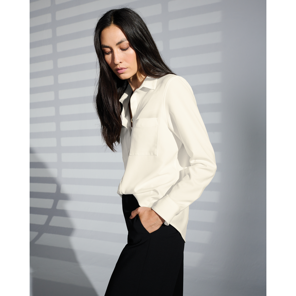 MERCER+METTLE™ Stretch Crepe Long Sleeve Ladies' Camp Blouse