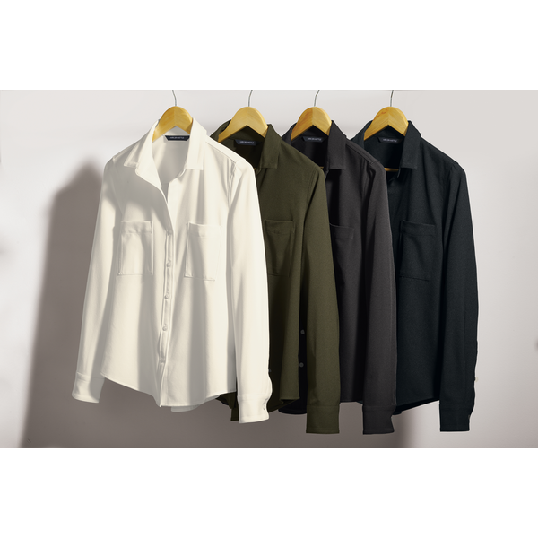 MERCER+METTLE™ Stretch Crepe Long Sleeve Ladies' Camp Blouse