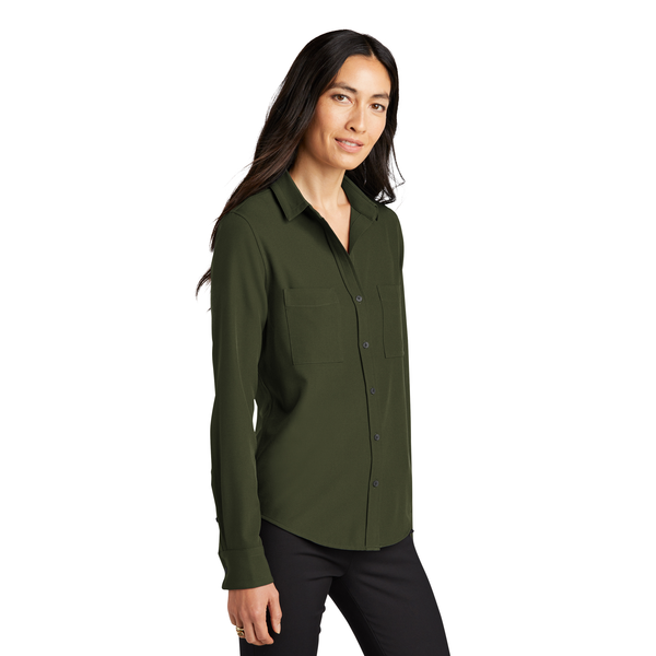 MERCER+METTLE™ Stretch Crepe Long Sleeve Ladies' Camp Blouse