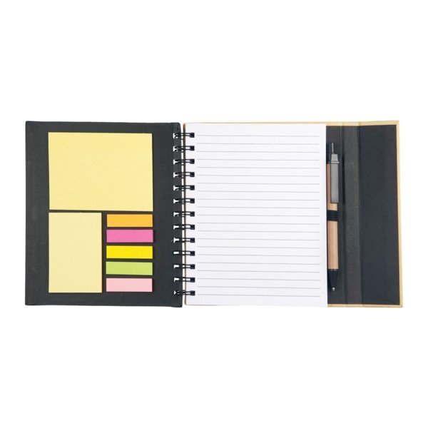 Lock It Spiral Notebook w/ Sticky Pads & Pen, 7" x 6-1/2"