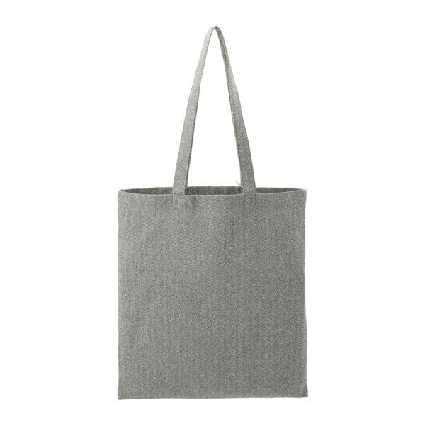 Recycled Cotton Herringbone Zip Pocket Tote