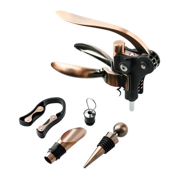 Graze Wood and Metal Wine Set