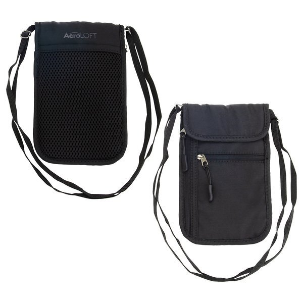 AeroLOFT™ Jet Black Polyester Safety Organizer Neck Wallet