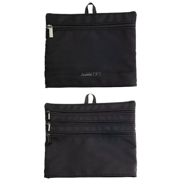 AeroLOFT™ Jet Black Polyester 4-Pocket Zip Organizer