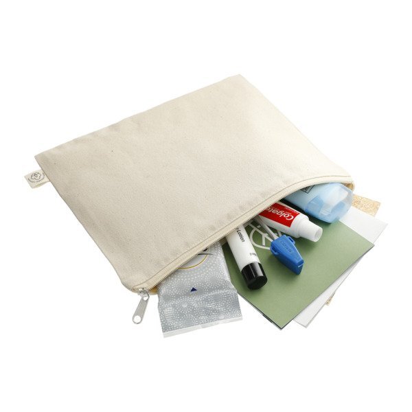 Organic Cotton Flat Travel Pouch