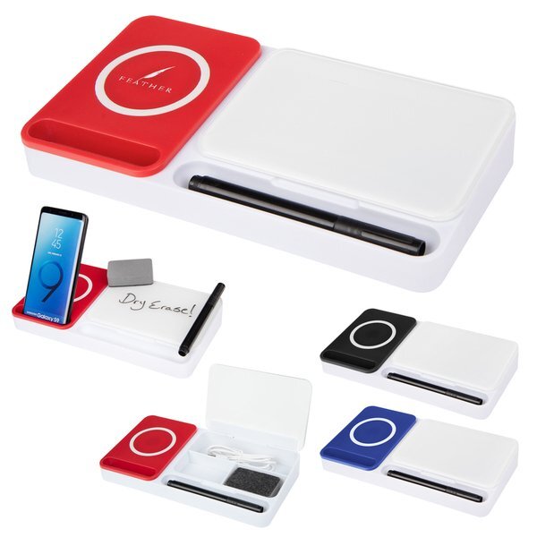 Desk Organizer w/ Wireless Charger & Dry Erase Board - CLOSEOUT!