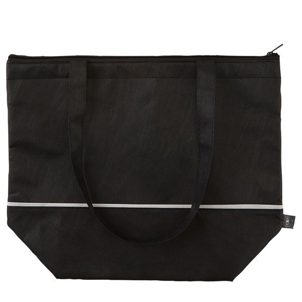 Zippered Top rPET Non-Woven Cooler Tote
