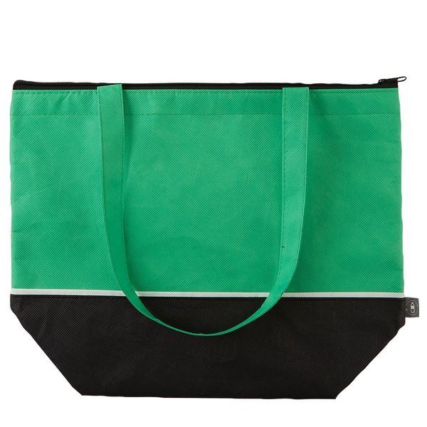 Zippered Top rPET Non-Woven Cooler Tote