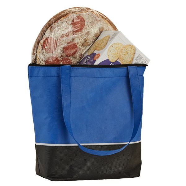 Zippered Top rPET Non-Woven Cooler Tote