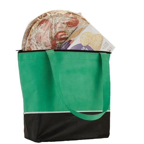 Zippered Top rPET Non-Woven Cooler Tote