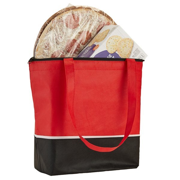 Zippered Top rPET Non-Woven Cooler Tote