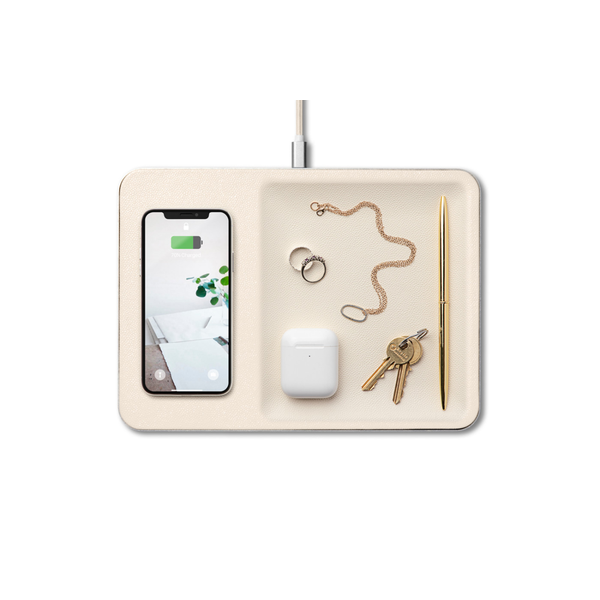 Courant® Classics Catch 3 Italian Leather Wireless Charger & Accessory Tray