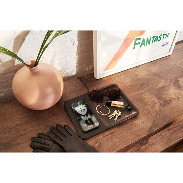 Courant® Classics Catch 3 Italian Leather Wireless Charger & Accessory Tray
