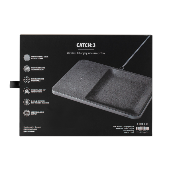 Courant® Classics Catch 3 Italian Leather Wireless Charger & Accessory Tray