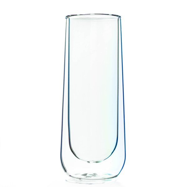 Asobu® Double Wall Stemless Glass Flute, 7.5oz.