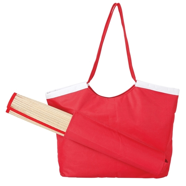 Beachfront 600D Polyester Tote & Straw Mat