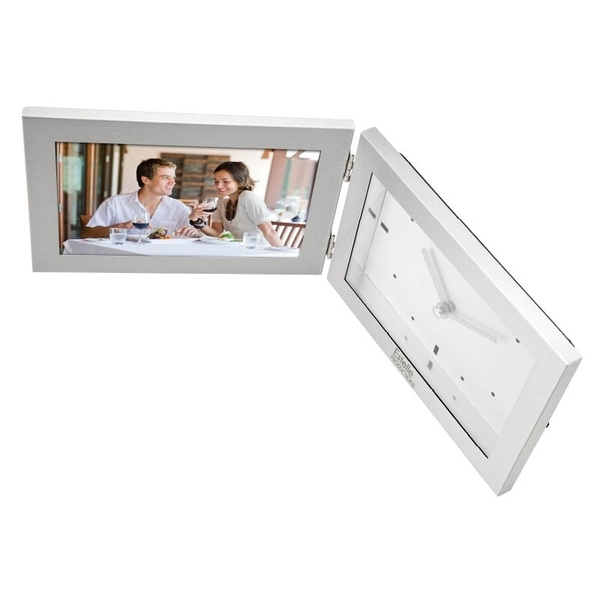 Aluminum Clock Photo Frame Combo