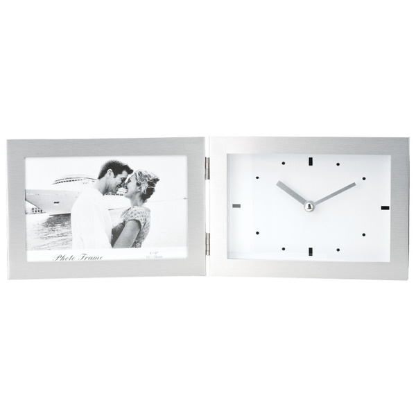 Aluminum Clock Photo Frame Combo