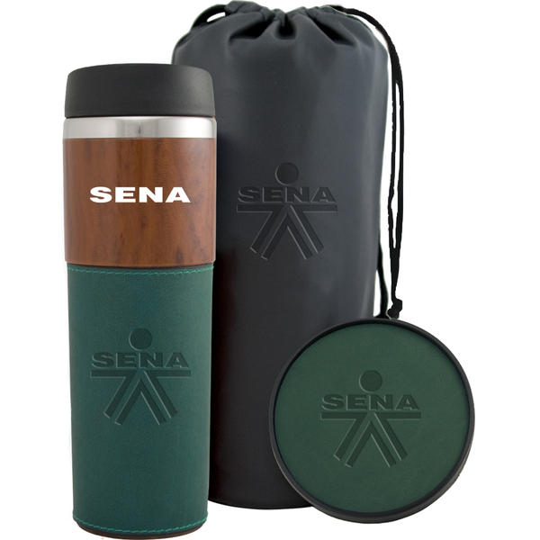 Alta Woodgrain Tumbler & Coaster Gift Set