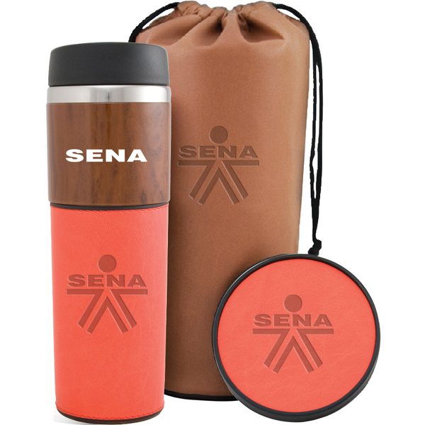 Alta Woodgrain Tumbler & Coaster Gift Set